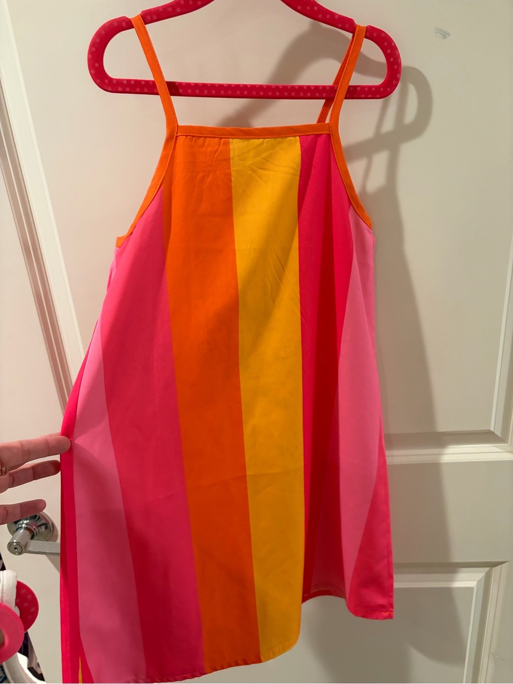Colorblock Strappy Sundress in Pink, Orange & Yellow